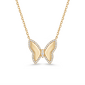 Diamond Yellow Gold Butterfly Necklace