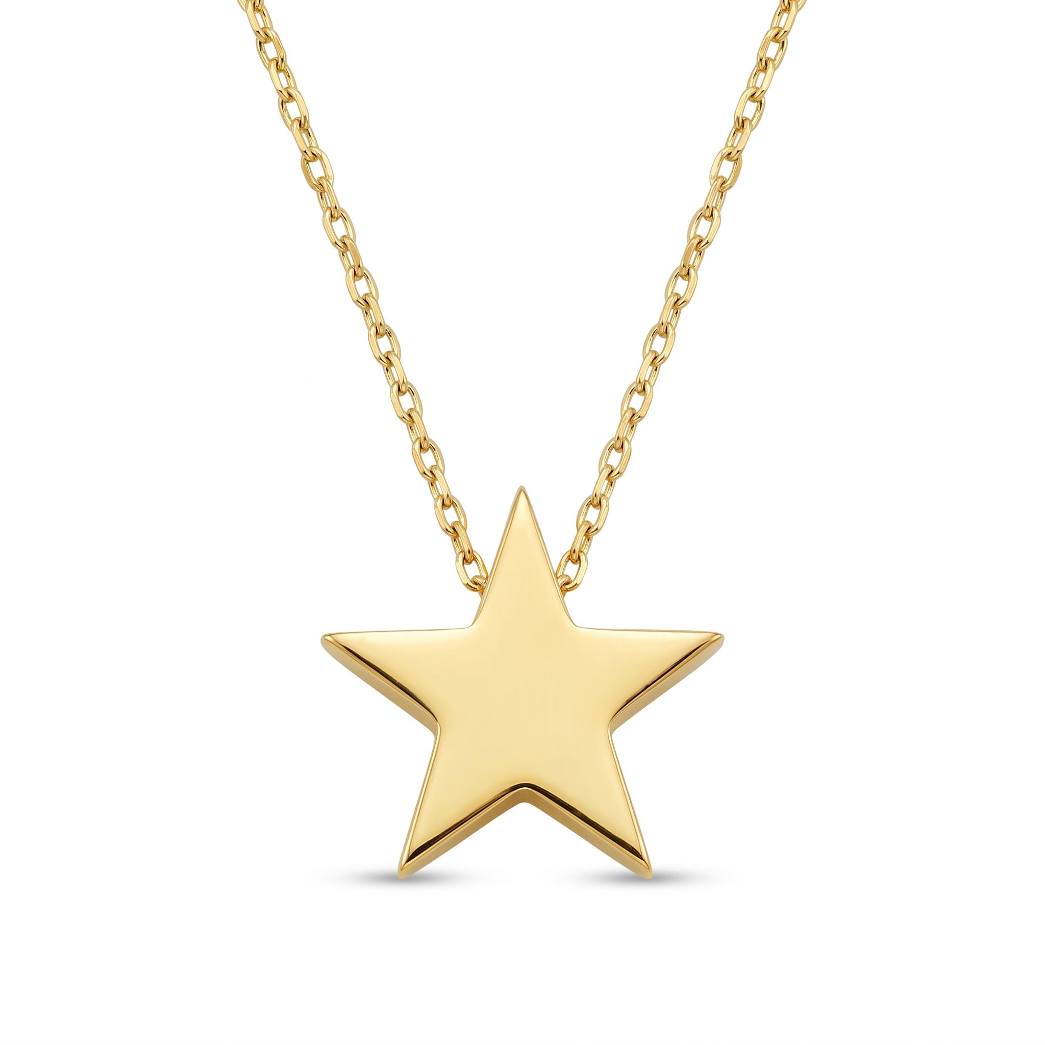 18K Yellow Gold Star Chain Necklace