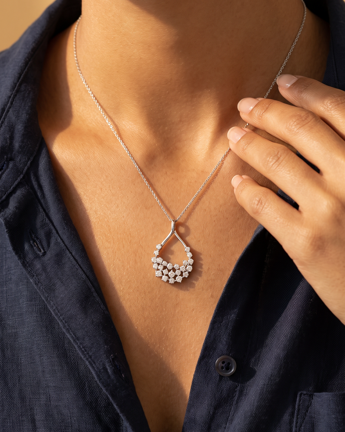 Diamond White Gold Chain Necklace