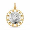 18K Two Tone Gold Jesus Icon Pendant