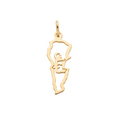 18K Yellow Gold Lebanese Map Pendant
