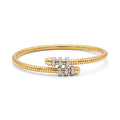Diamond Two Tone Gold Cuff Bracelet