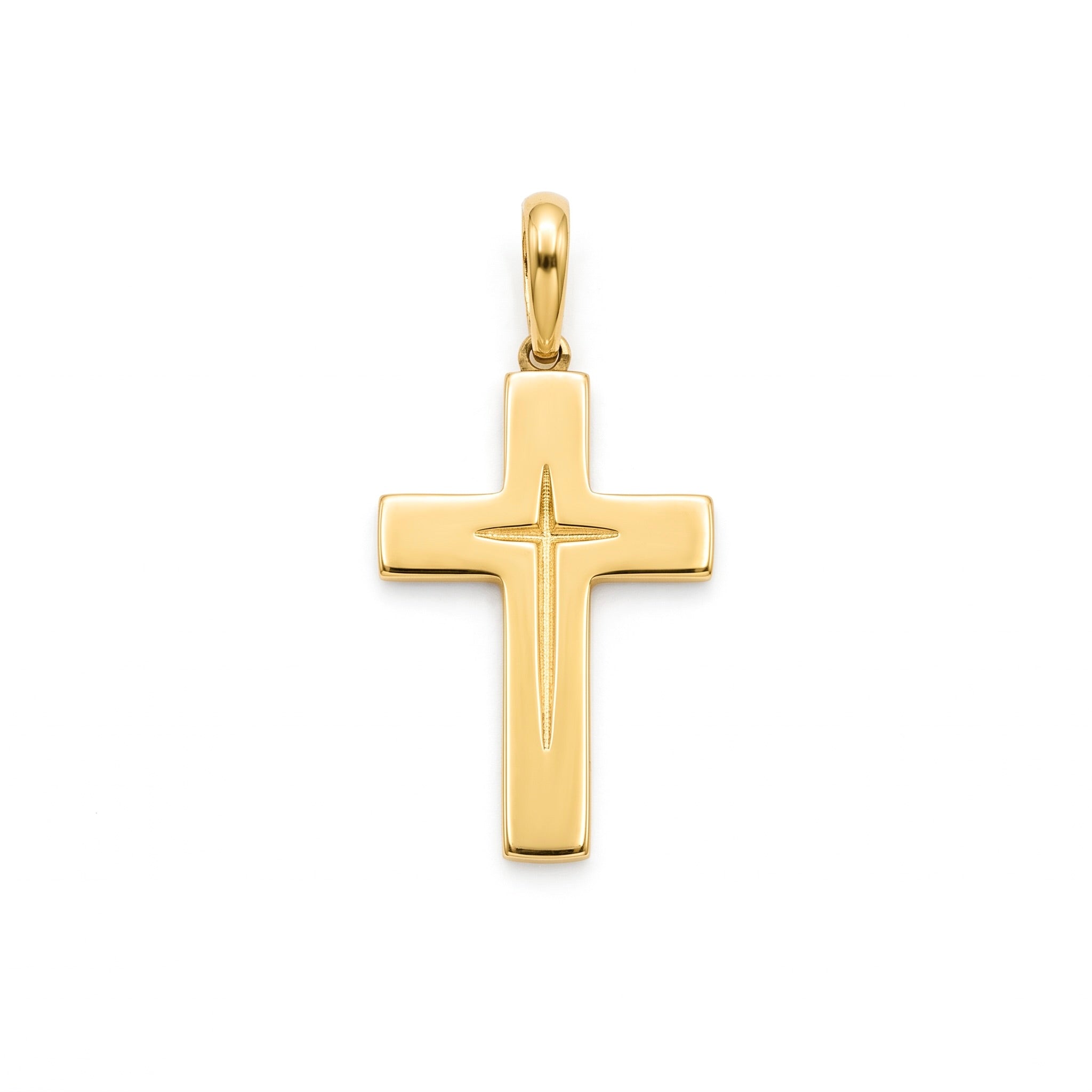 18K Yellow Gold Cross Pendant