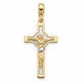18K Two Tone Gold Crucifix Pendant