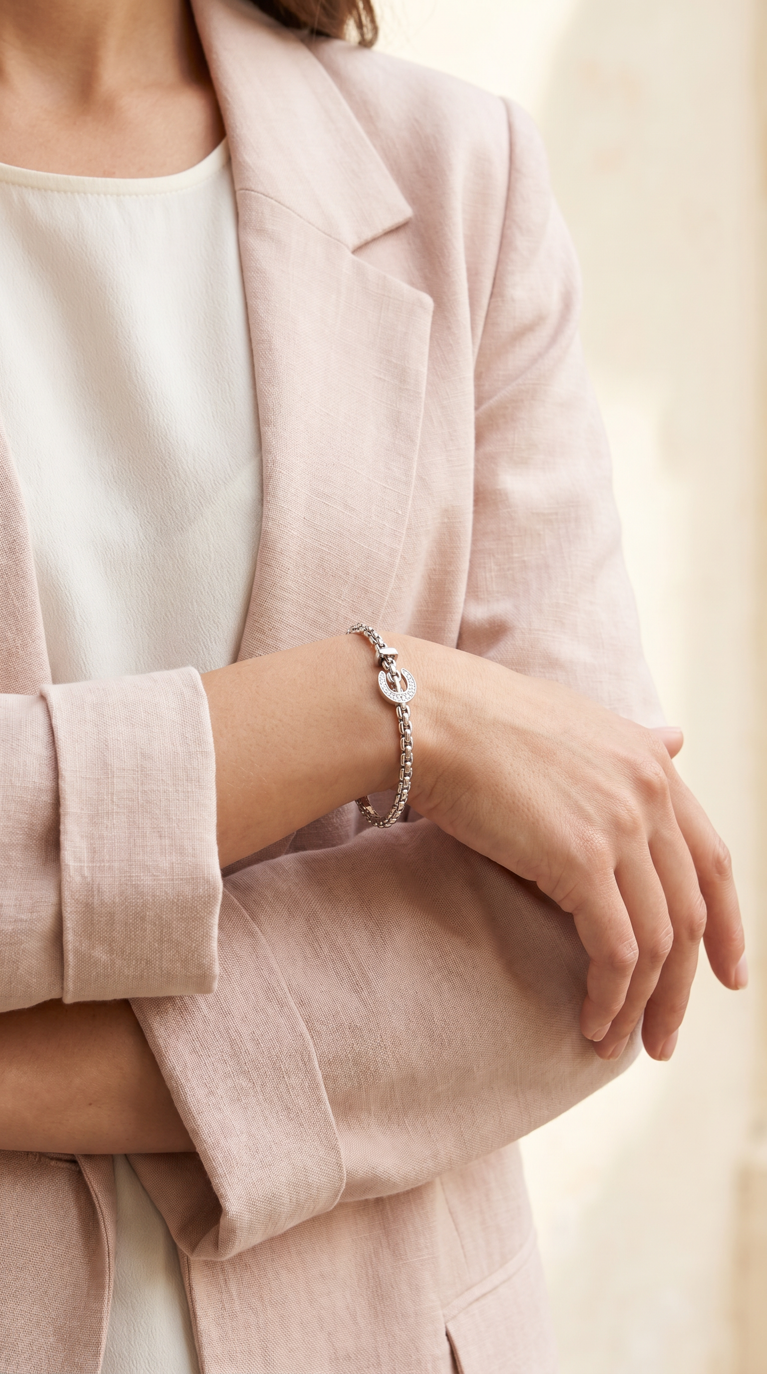 Diamond White Gold Bangle Bracelet
