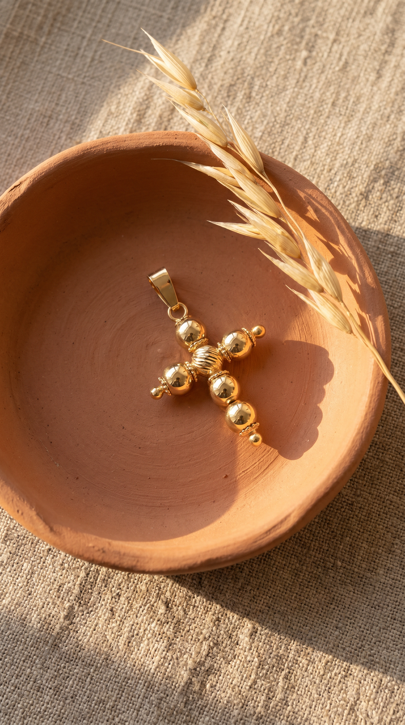 18K Yellow Gold Cross Pendant