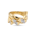 18K Two Tone Gold Cubic Zirconia Ring