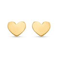 18K Yellow Gold Heart Stud Earring