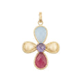18K Yellow Gold Gemstone Pendant