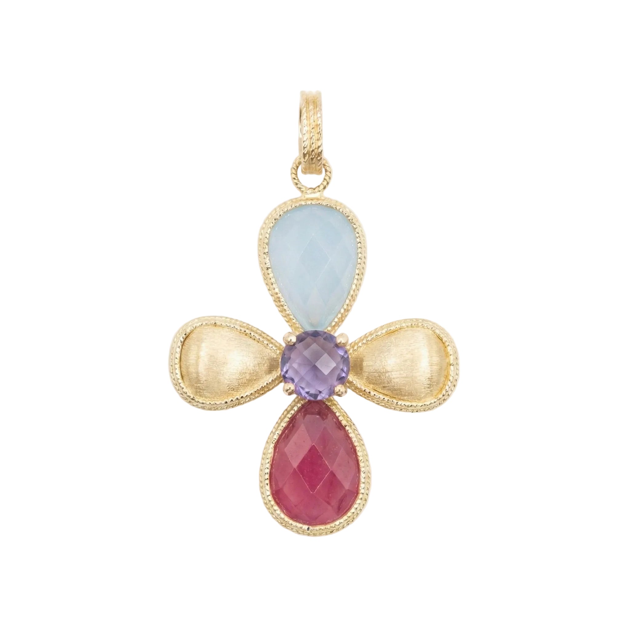 18K Yellow Gold Gemstone Pendant