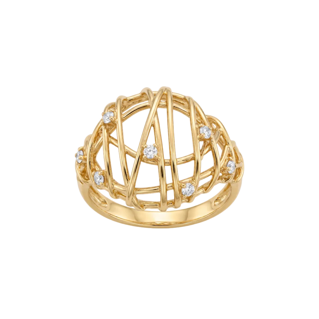 18K Gold Cubic Zirconia Ring