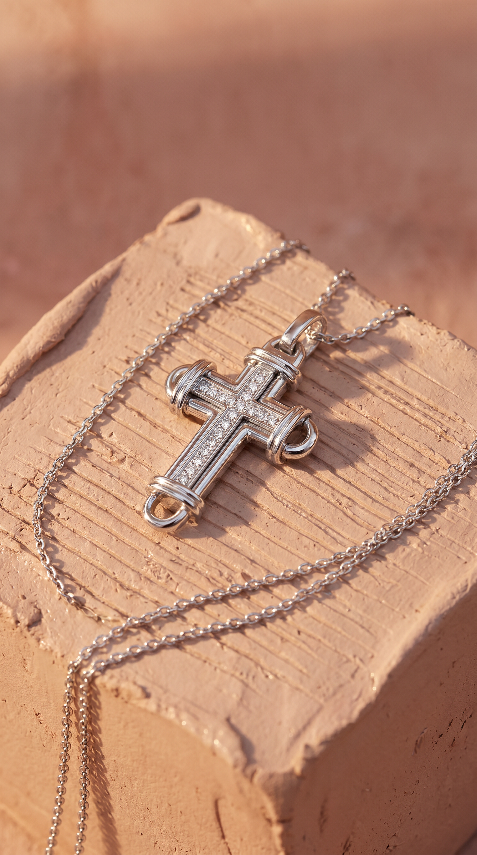 Diamond White Gold Cross Pendant