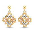 18K Multicolor Gold Beaded Drop Earring