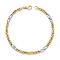 18K Two Tone Gold Men's Chain Bracelet