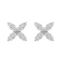 Diamond White Gold Flower Stud Earrings