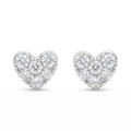 Diamond White Gold Heart Stud Earrings