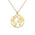 18K Yellow Gold Globe Chain Necklace