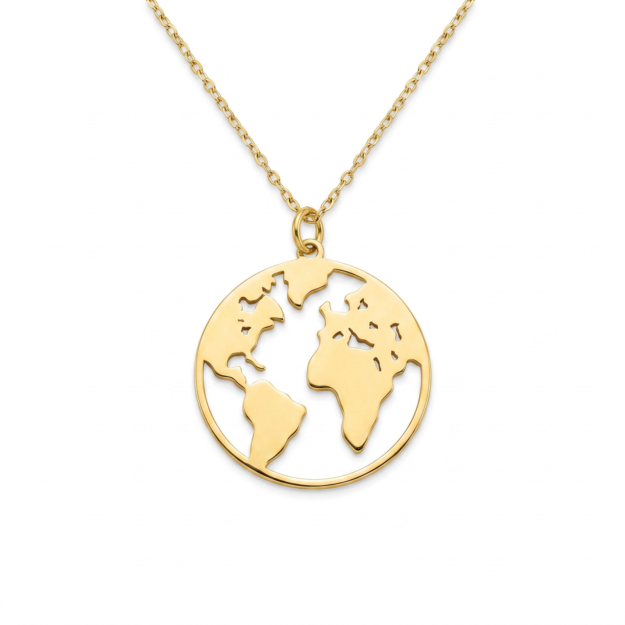 18K Yellow Gold Globe Chain Necklace