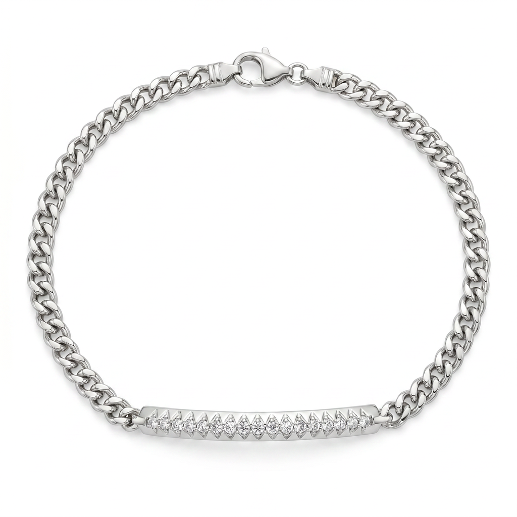 Diamond White Gold Chain Bracelet