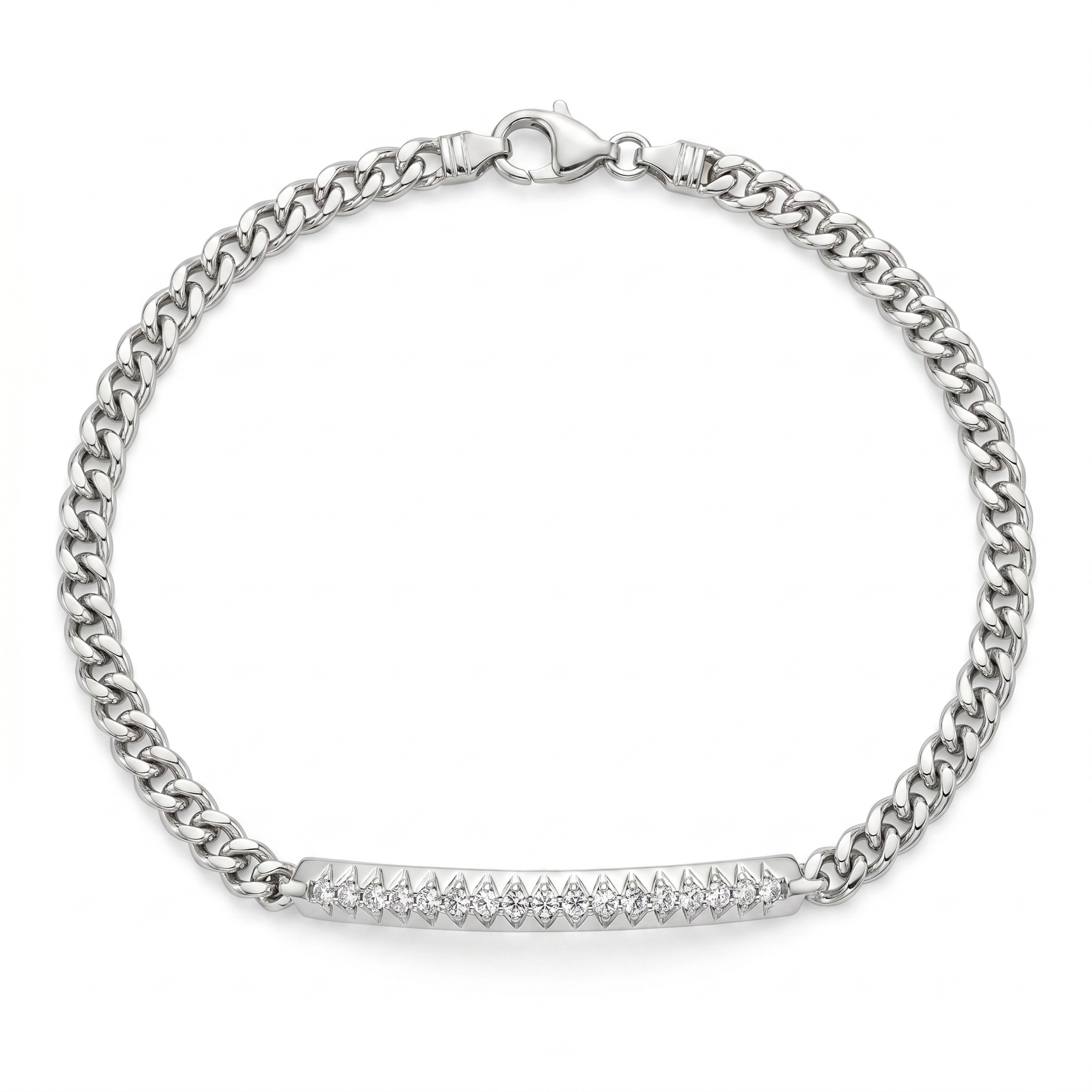 Diamond White Gold Chain Bracelet