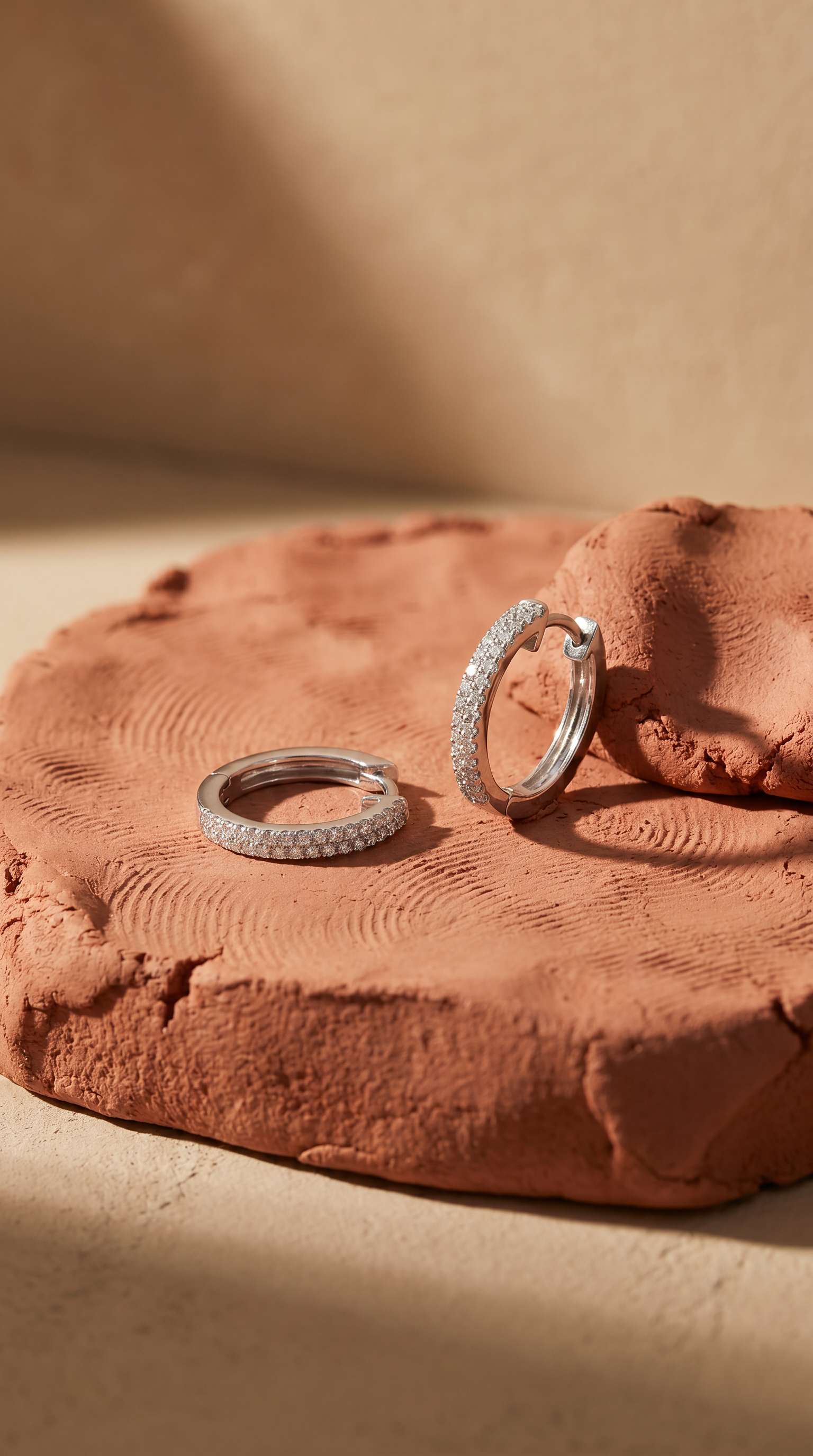 Diamond White Gold Hoop Earrings