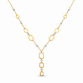 18K Two Tone Gold Hexagon Necklace