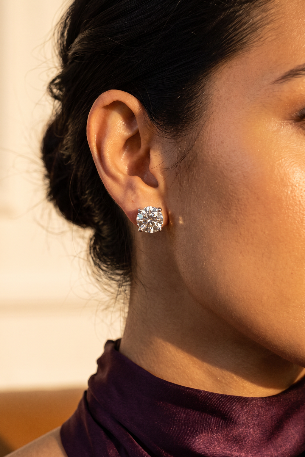 Lab Diamond White Gold 5 ctw Stud Earrings