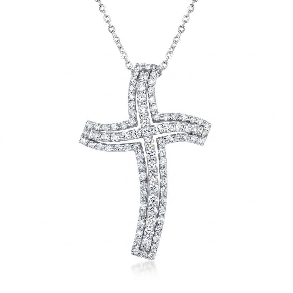 Diamond White Gold Cross Necklace