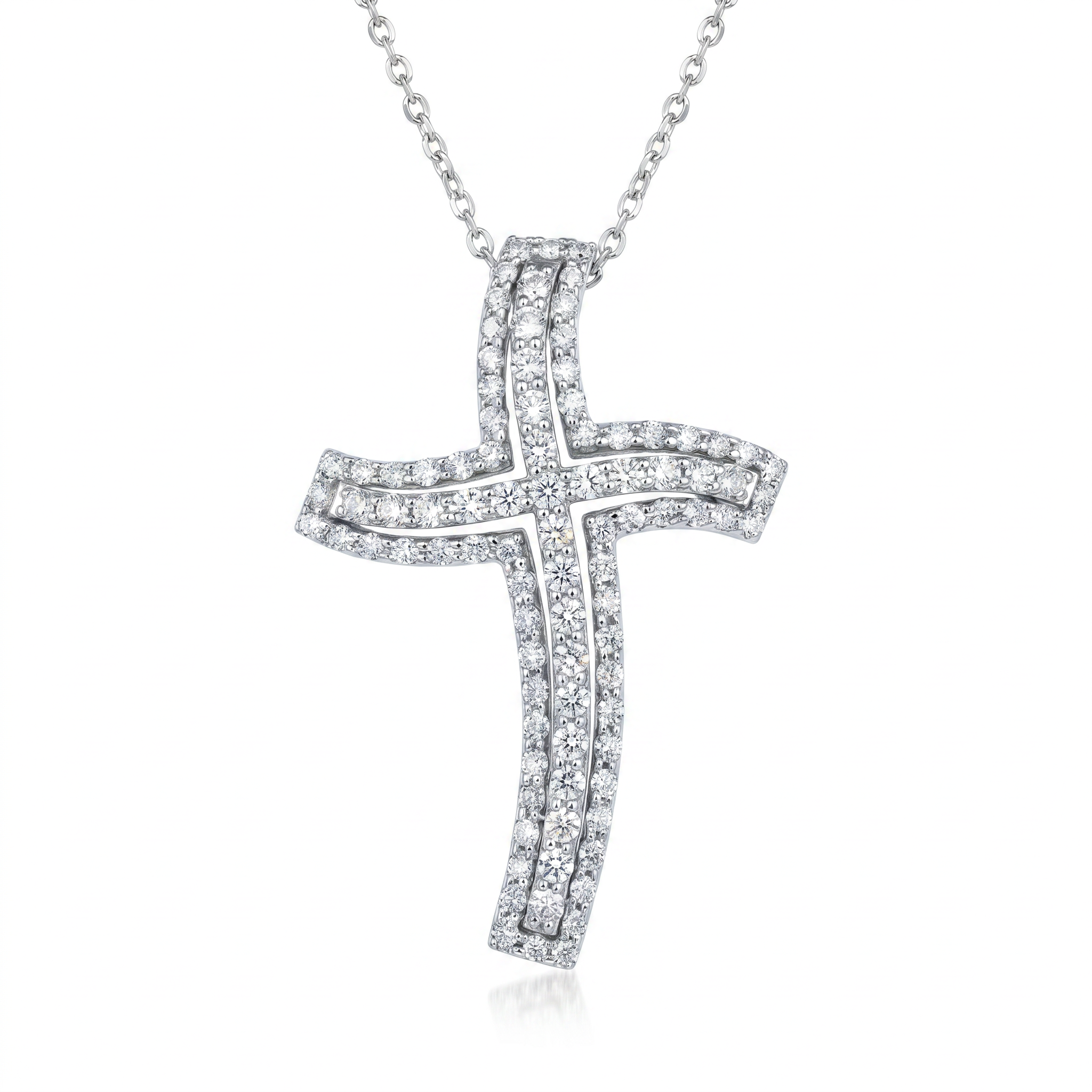 Diamond White Gold Cross Necklace