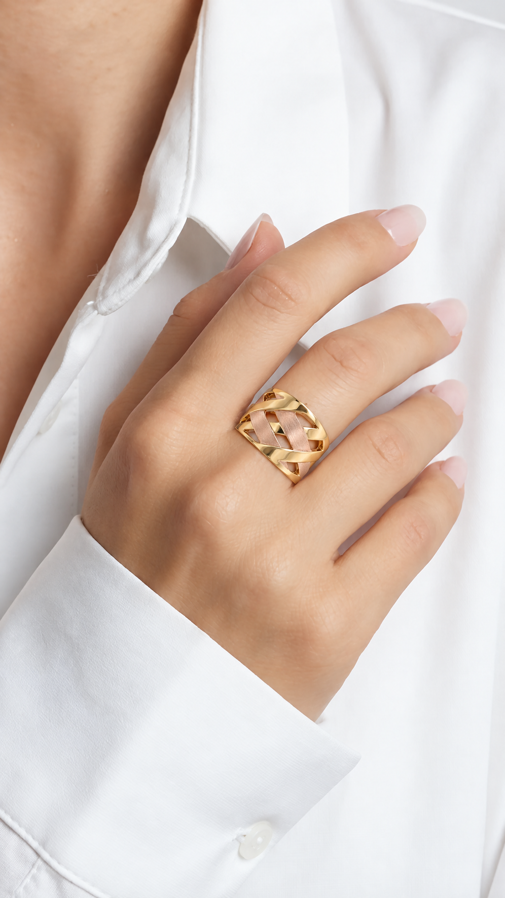 18K Two Tone Gold Ring