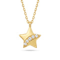 18K Yellow Gold Cubic Zirconia Star Necklace