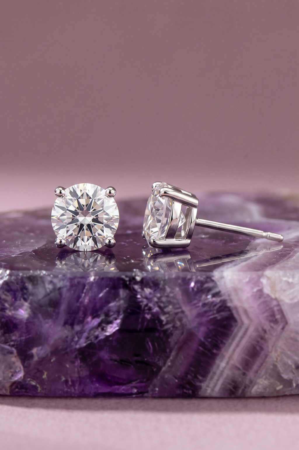 Lab Diamond White Gold 5 ctw Stud Earrings