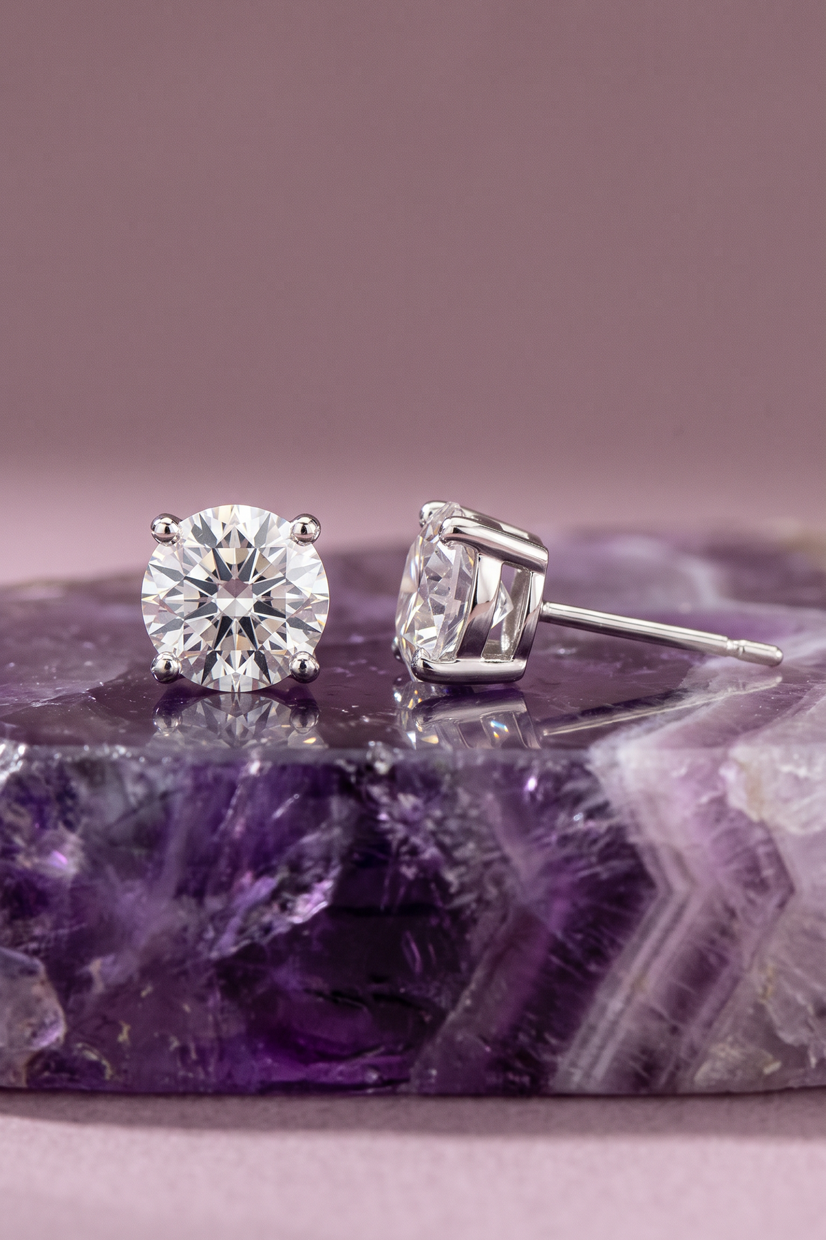 Lab Diamond White Gold 5 ctw Stud Earrings