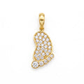 18K Yellow Gold Cubic Zirconia Pave Pendant