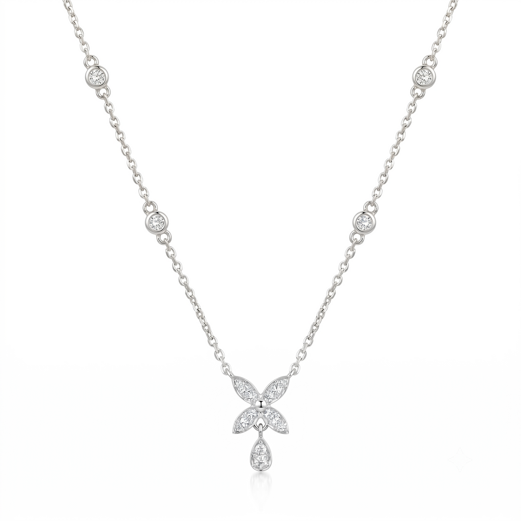 Diamond White Gold Butterfly Necklace