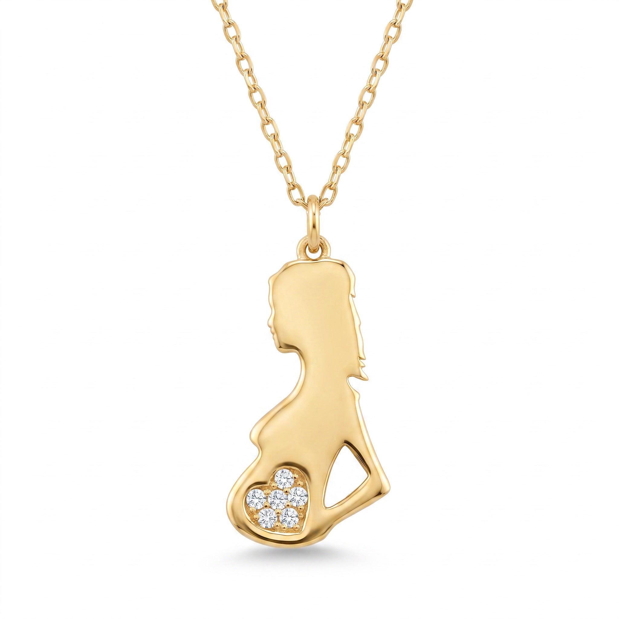 18K Yellow Gold Cubic Zirconia Necklace