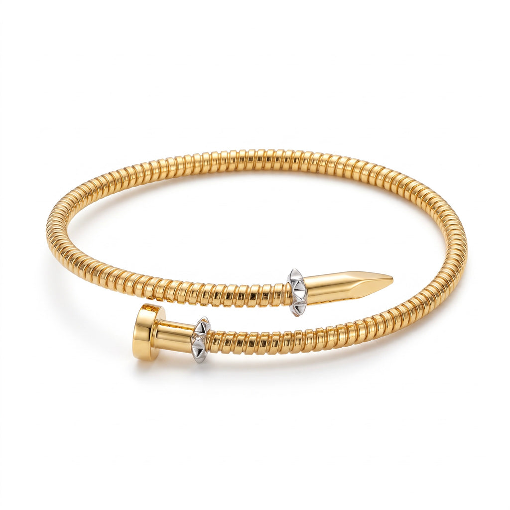 18K Two Tone Gold Cuff Bracelet