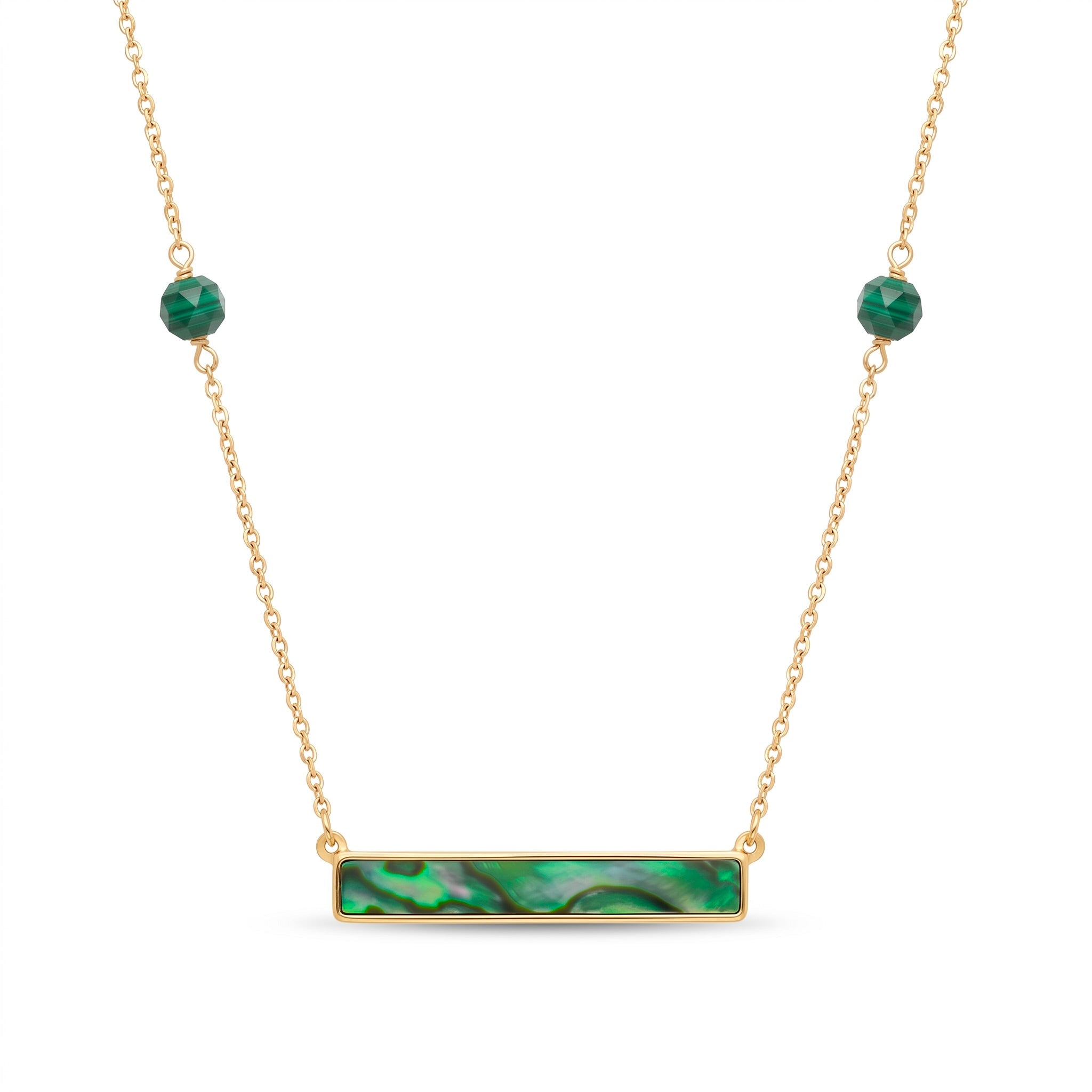 18K Yellow Gold Reversible Mother Of Pearl Necklace