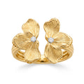 Diamond Two Tone Gold Flower Ring