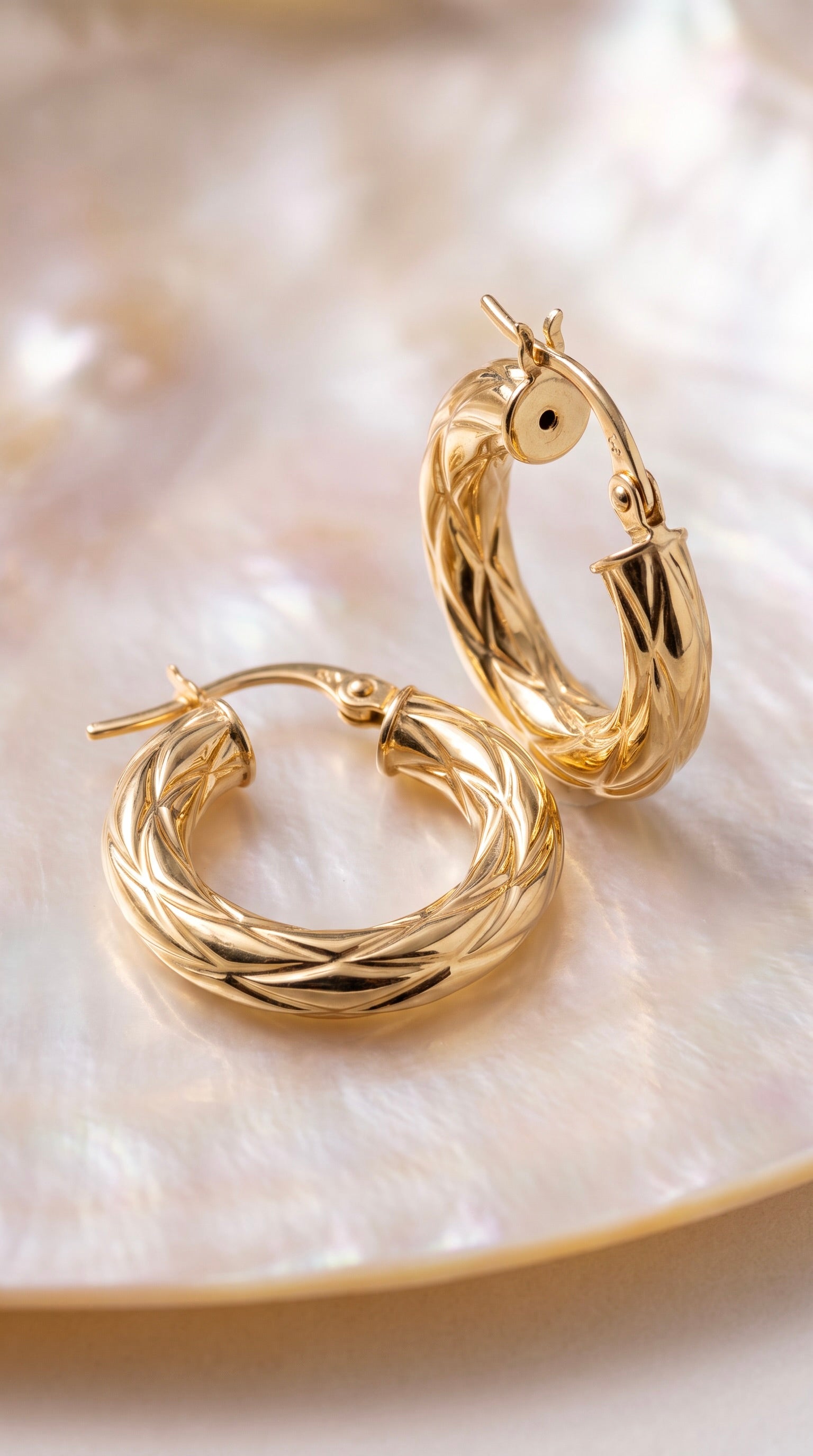 18K Yellow Gold Circle Hoop Earrings
