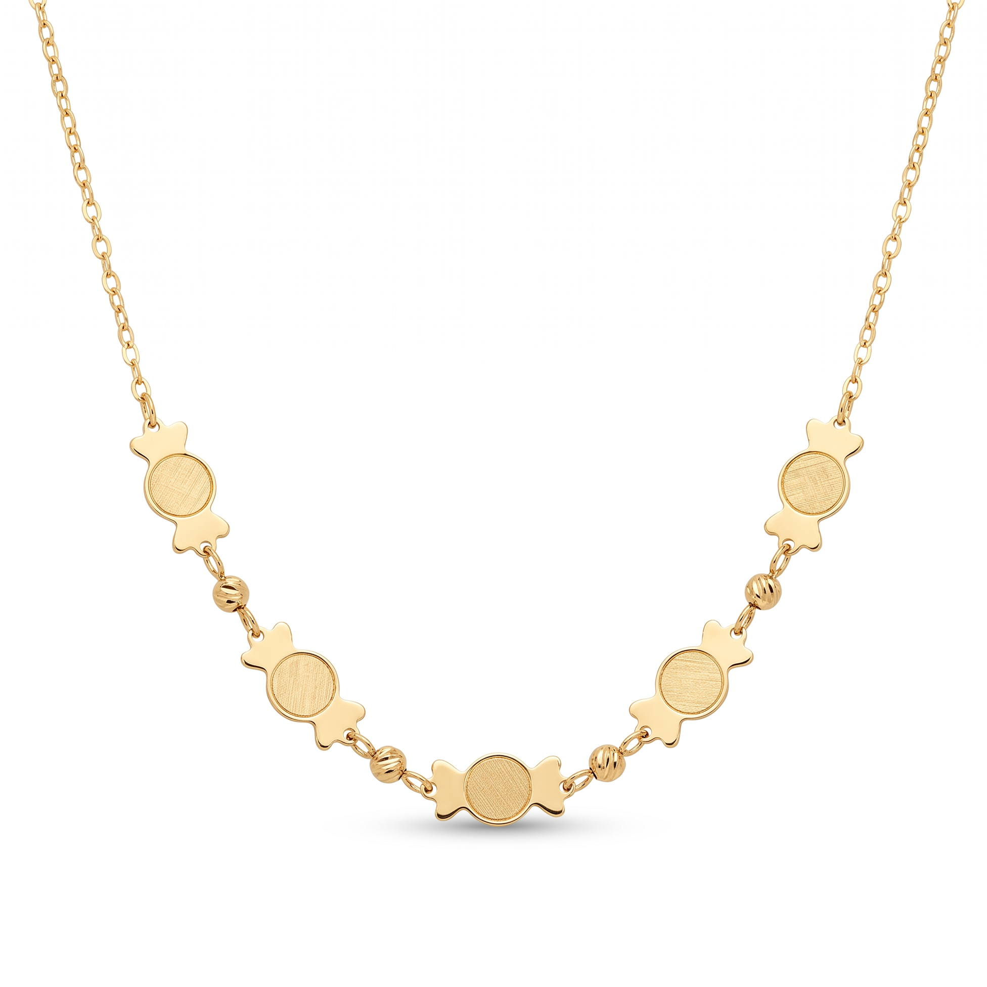 18K Yellow Gold Beaded Candy Necklace