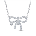 Diamond White Gold Bow Necklace
