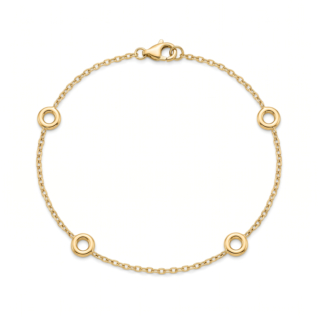 18K Yellow Gold Circle Bracelet