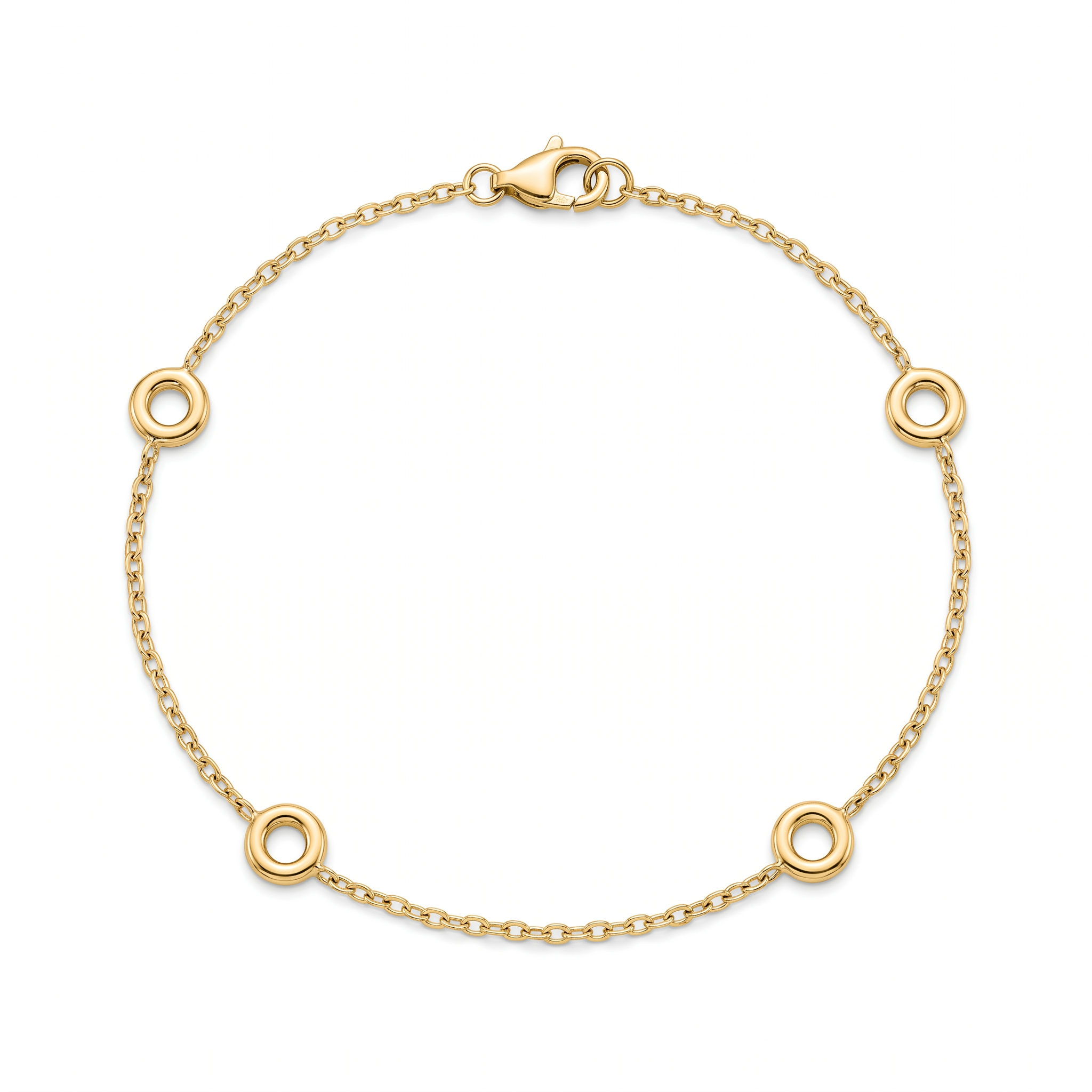 18K Yellow Gold Circle Bracelet