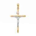 18K Two Tone Gold Crucifix Pendant