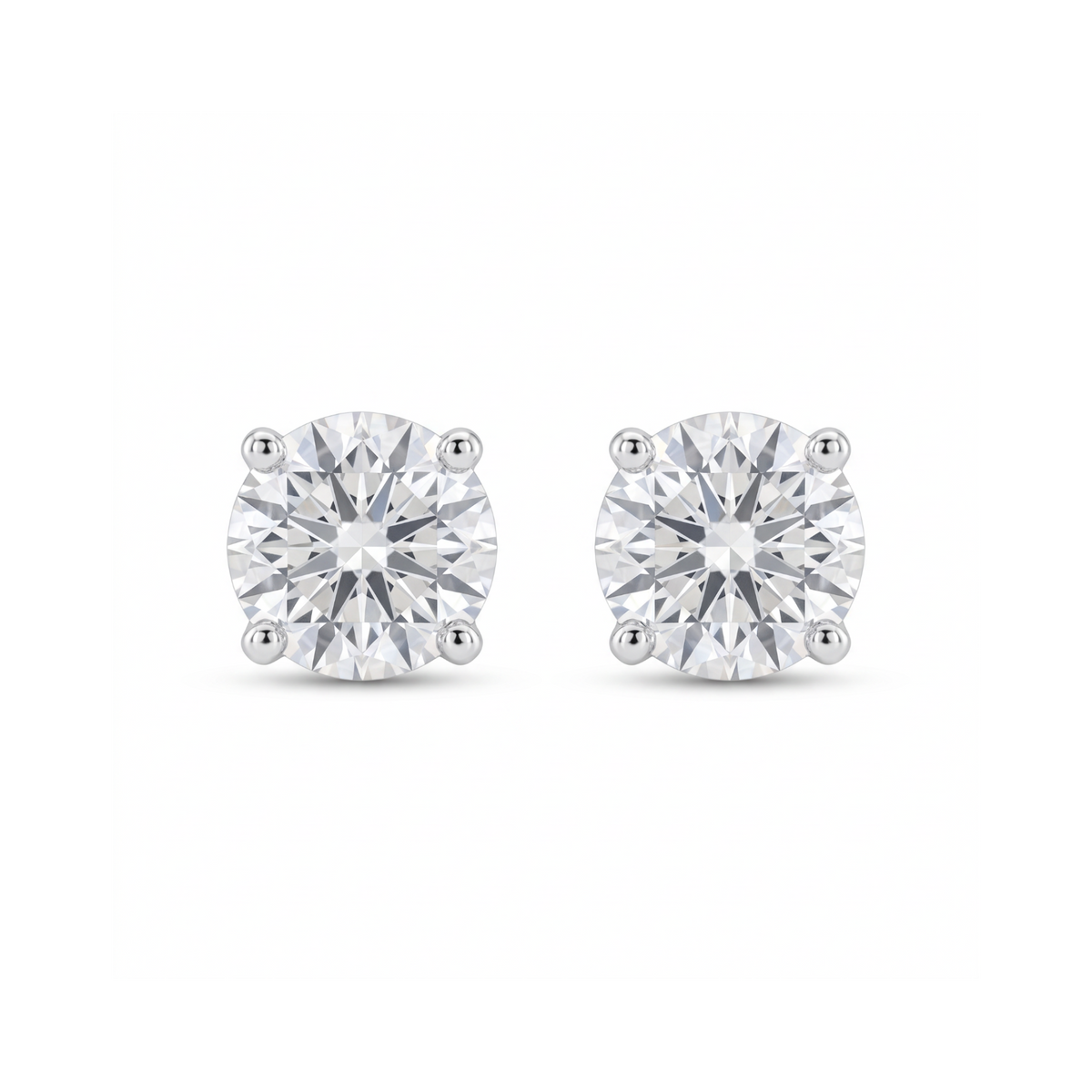 Lab Diamond White Gold 0.85 ctw Stud Earrings
