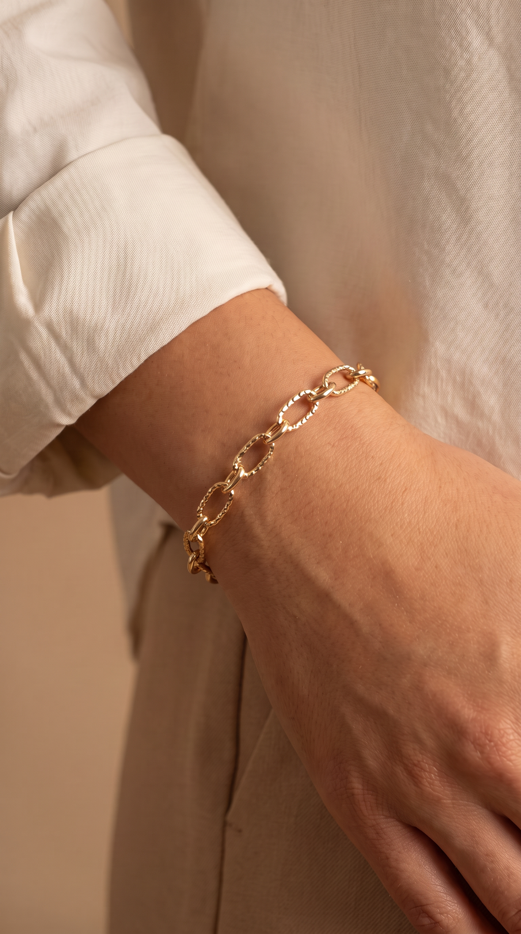 18K Yellow Gold Chain Bracelet