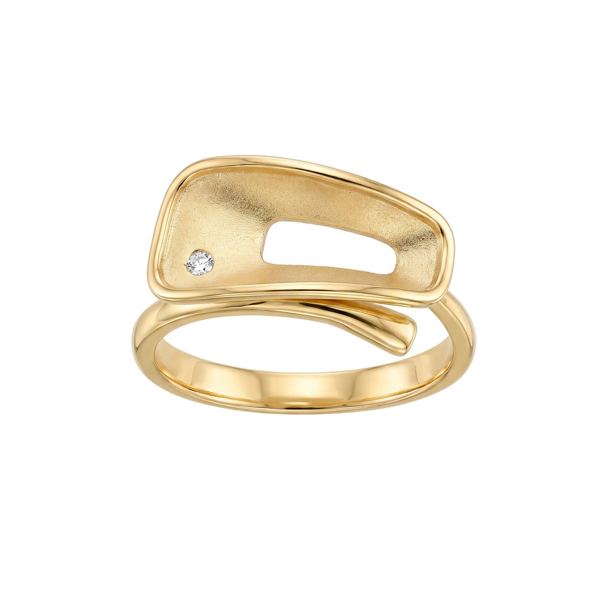18K Yellow Gold Cubic Zirconia Ring