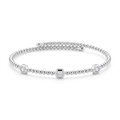 Diamond White Gold Hexagon Cuff Bracelet