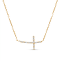 Diamond Yellow Gold Cross Chain Necklace
